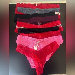 NWT Victoria’s Secret Lot of 9 Panties Various Colors All Size Large or One Size